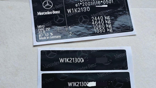 Mercedes-Benz VIN stickers decals & Plates SASIS UK