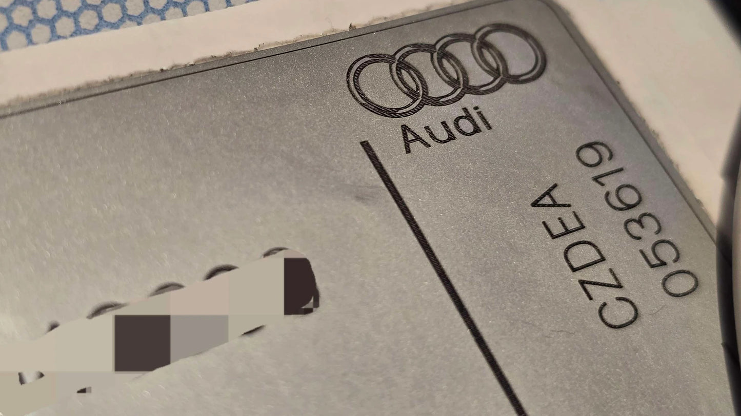 Audi VIN stickers decals & Plates SASIS UK