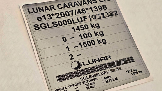 Autocollants et plaques VIN pour caravane lunaire SASIS UK